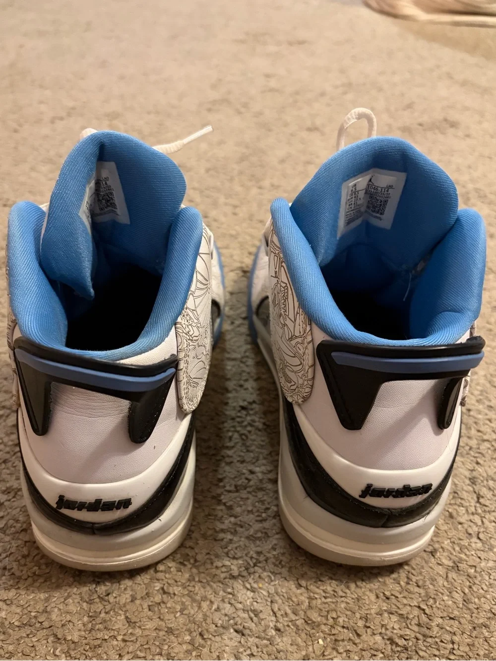 Nike Air Jordan Dub Zero “UNC” White University Shoes 311046-114 Men’s 9.5